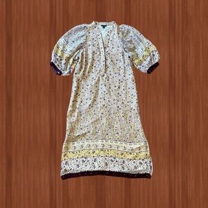 Ann Taylor Cream Paisley Midi Dress - Size XS